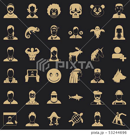 Private icons set, simple style 53244696