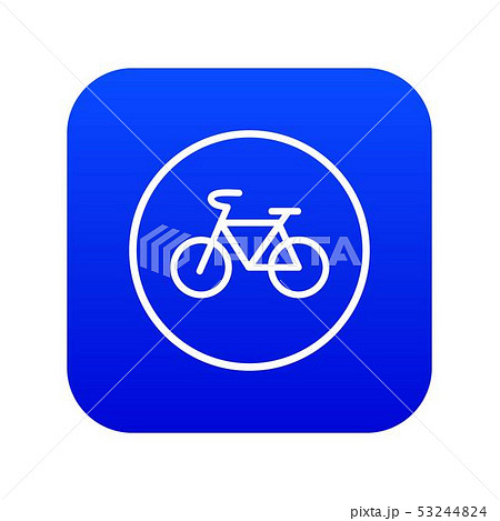 Sign bike icon digital blue 53244824