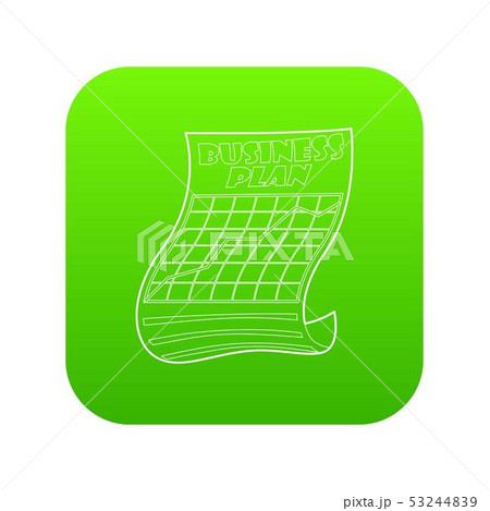 Business plan icon green vector 53244839