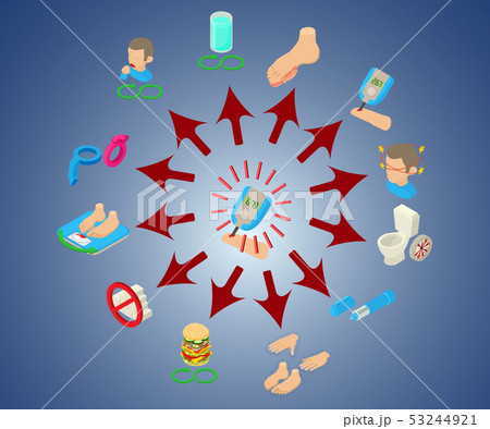Diabetic concept banner, isometric style Diabetic concept banner, isometric style 53244921