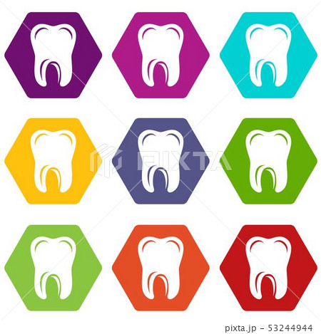 Single tooth icons set 9 vectorのイラスト素材 [53244944] - PIXTA