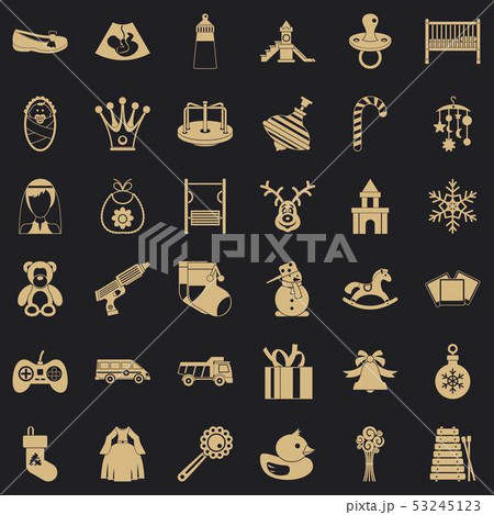 Baby icons set, simple style 53245123