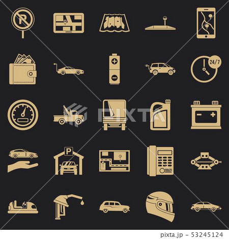 Wheelbarrow icons set, simple style 53245124