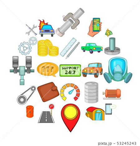 Renovation icons set, cartoon style 53245243
