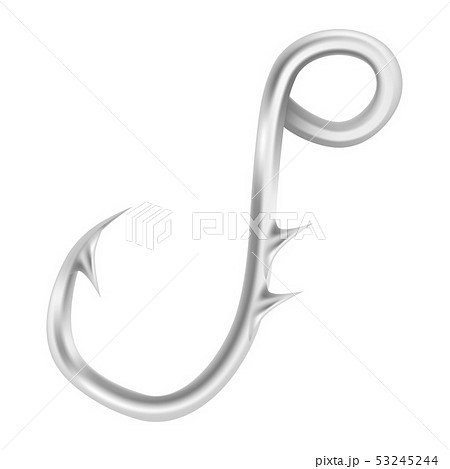 Modern fishing hook icon, realistic style Modern fishing hook icon, realistic style 53245244