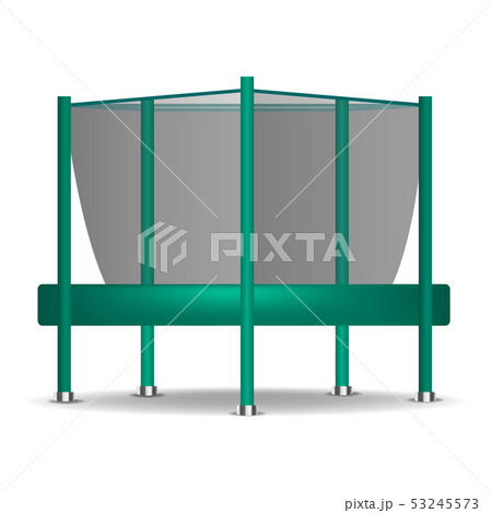 Green trampoline icon, realistic style 53245573