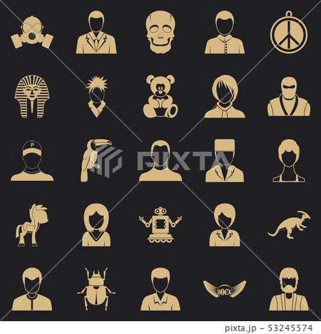 Avatar icons set, simple style Avatar icons set, simple style 53245574