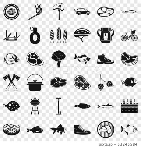 q In Nature Icons Set Simple Styleのイラスト素材