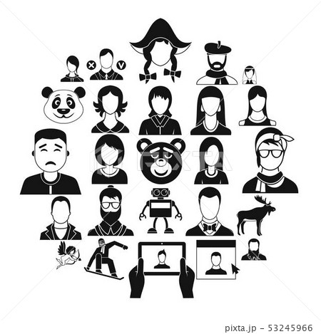 Nation icons set, simple styleのイラスト素材 [53245966] - PIXTA