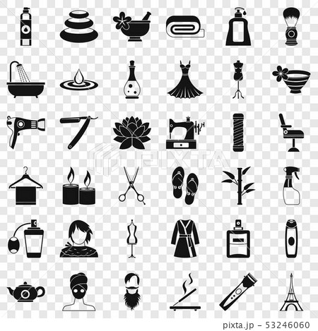 Beauty icons set, simple style 53246060