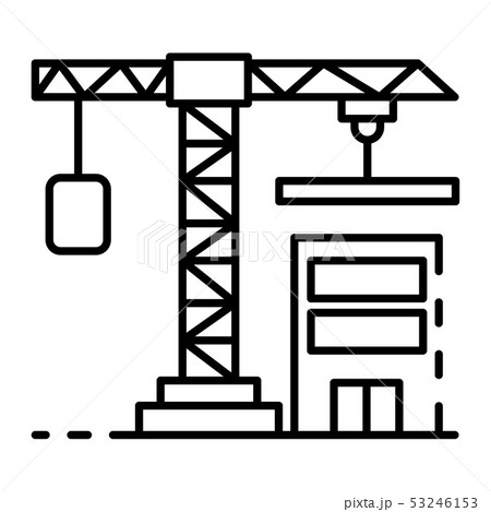 Construction crane icon, outline style Construction crane icon, outline style 53246153