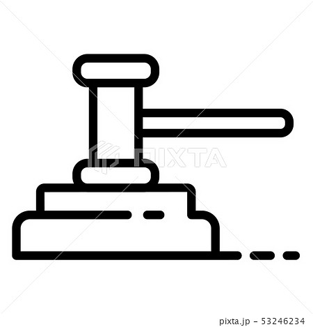 Judge gavel icon, outline style 53246234