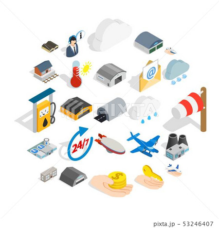 Voyage icons set, isometric style Voyage icons set, isometric style 53246407