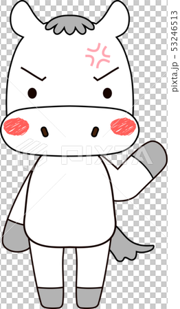 動物 馬 競走馬 かわいい 全身 キャラクター 反応 ポーズ 表情 イラストのイラスト素材