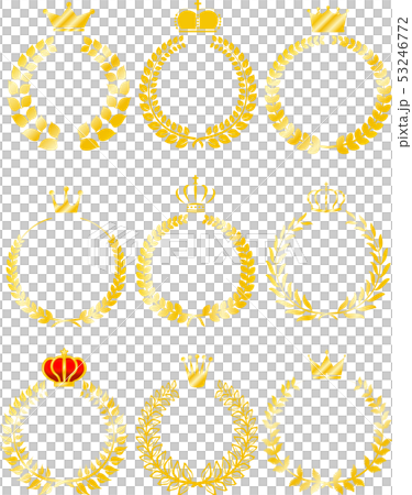 ローレル　王冠　フレーム　ランキング　受賞　広告　アワード　イラスト　セット 53246772