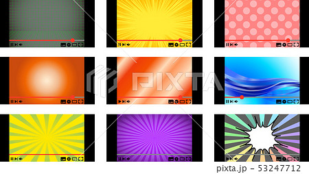 動画配信　ビデオオンデマンド　ストリーミング　映像　背景素材　イラスト　セット 53247712