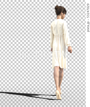 Woman wearing a dress Back view perming3DCG illustrations material Woman wearing a dress Back view perming3DCG illustrations material 53247829