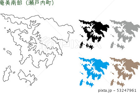 奄美南部の瀬戸内町の地図ベクターのイラスト素材