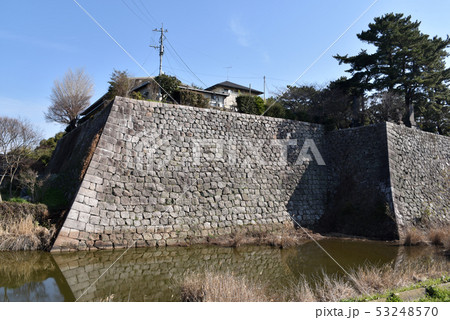 久留米城跡 本丸石垣と水堀 久留米城跡 本丸石垣と水堀 53248570