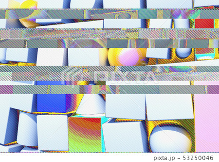 Abstract background with 3d figures and glitch effect 53250046