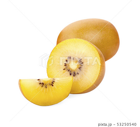 Yellow gold kiwi fruit isolated on the white Yellow gold kiwi fruit isolated on the white 53250540