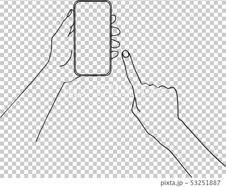 スマホを操作する手 53251887