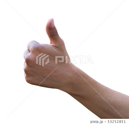 hand thumb up symbol showing on white background hand thumb up symbol showing on white background 53252851