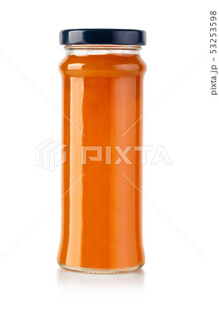 Apricot or peach jam isolated Apricot or peach jam isolated 53253598