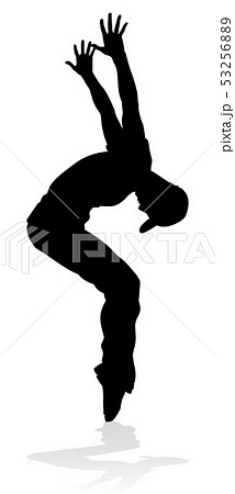 Street Dance Dancer Silhouetteのイラスト素材