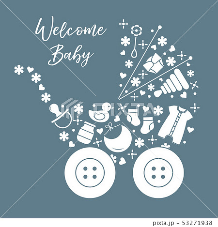 Newborn baby vector illustration Baby stroller Newborn baby vector illustration Baby stroller 53271938