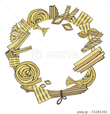 Hand drawn italian pasta with space for text on 53285203