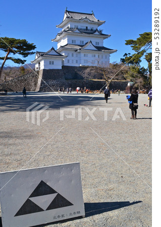 小田原城と北条家三つ鱗の家紋 小田原城と北条家三つ鱗の家紋 53289192