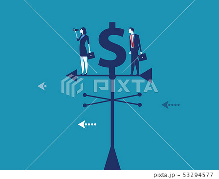 Business team standing on weather vane and 53294577