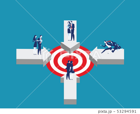 Direction. Business people with the same goal. 53294591