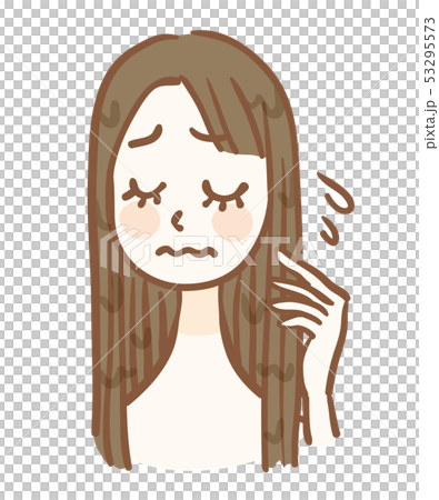 髪のベタつきが気になる女性 53295573