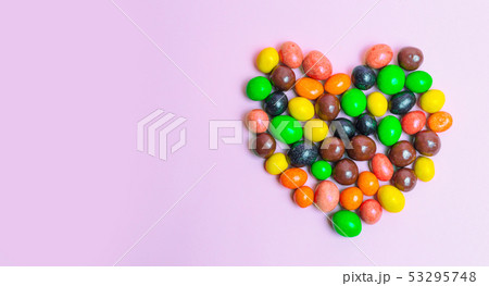 heart of sweets, colorful candies 53295748
