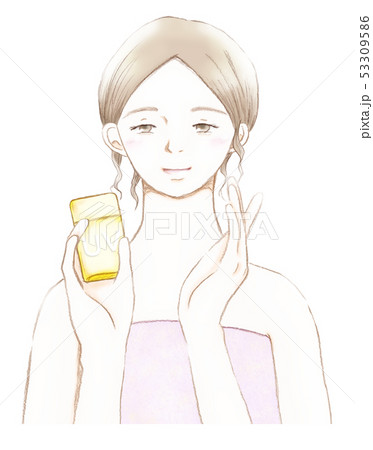日焼け止めを手にする女性　紫外線対策 53309586