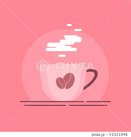 coffee cup flat design icon with coffee beans logo 53321946