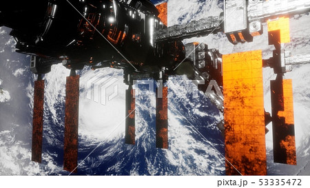 A view of the Earth and a spaceship. ISS is 53335472