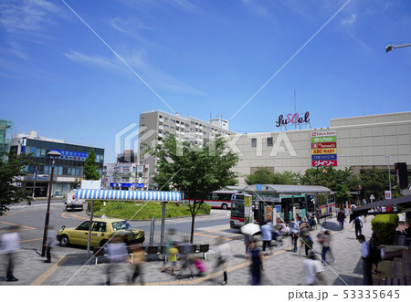 日本の川崎都市景観　東急電鉄　鷺沼駅前などを望む 53335645