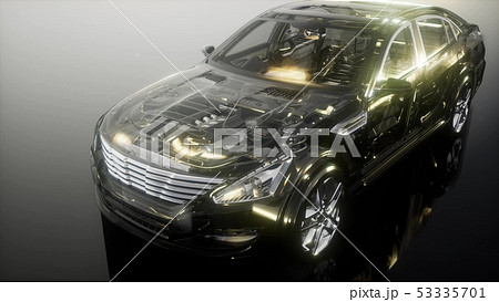 engine and other parts visible in car 53335701