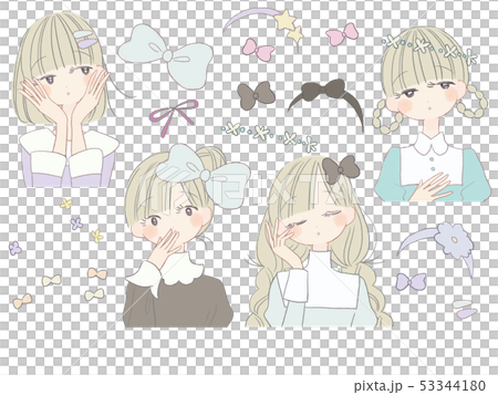 ガールズイラストのイラスト素材
