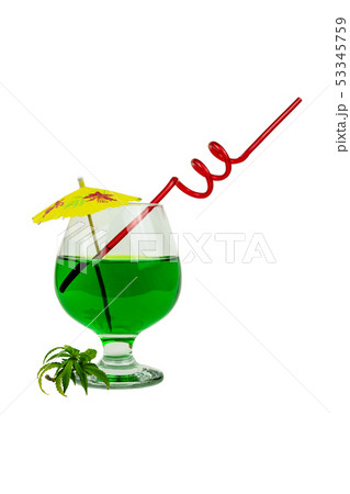 Concept of marijuana cocktail, drink containing Concept of marijuana cocktail, drink containing 53345759