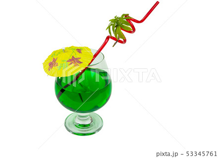 Concept of marijuana cocktail, drink containing 53345761