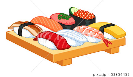 One Person Sushi Stock Illustration