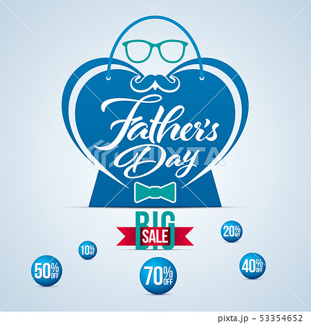 Heart shaped Fathers Day sale banner 53354652