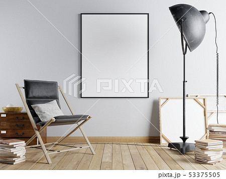 Mock up poster in the urban interior with an 53375505