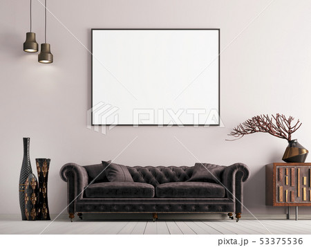 mock up poster in classical style interior with 53375536