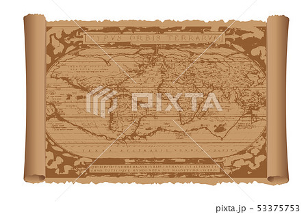 古い世界地図 イラスト ボロボロの紙 のイラスト素材