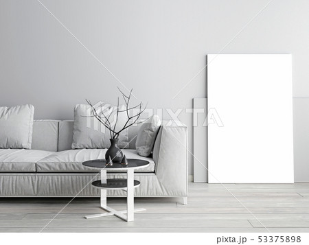 mock up poster on wall scandinavian style 53375898